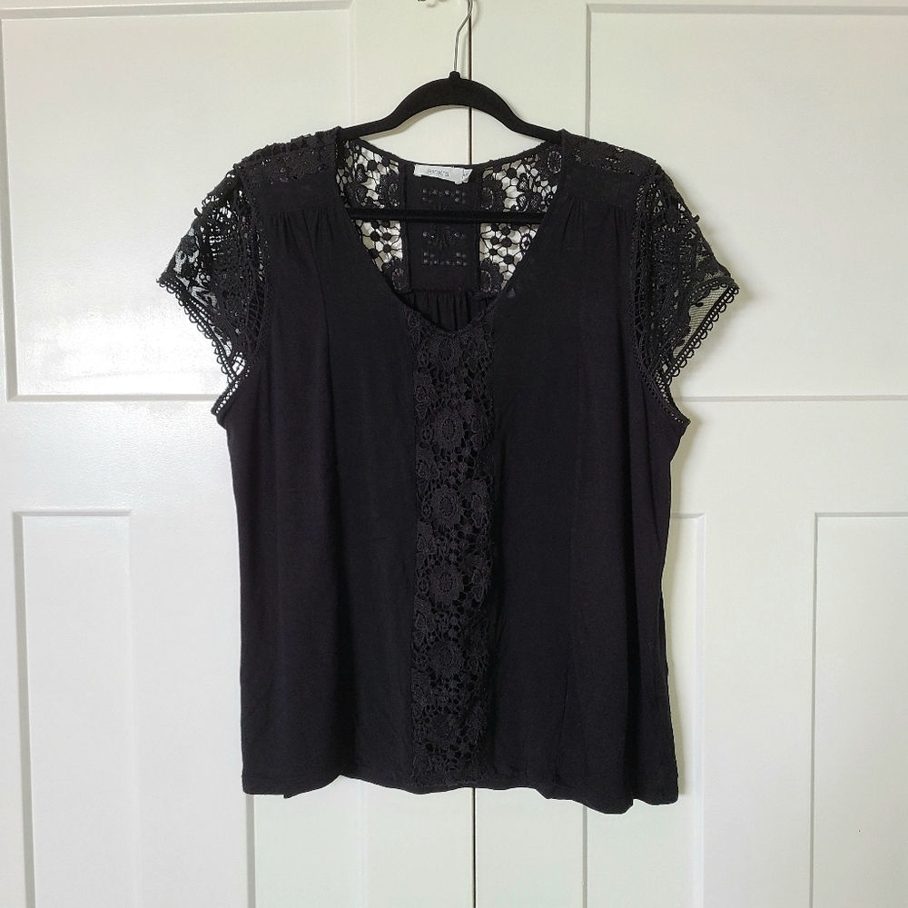 ✨2/$15-Ricki's Black Lace Blouse